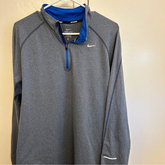 Nike Dri-FIT Half Zip Pullover Gray and Blue XL - Picture 7 of 8